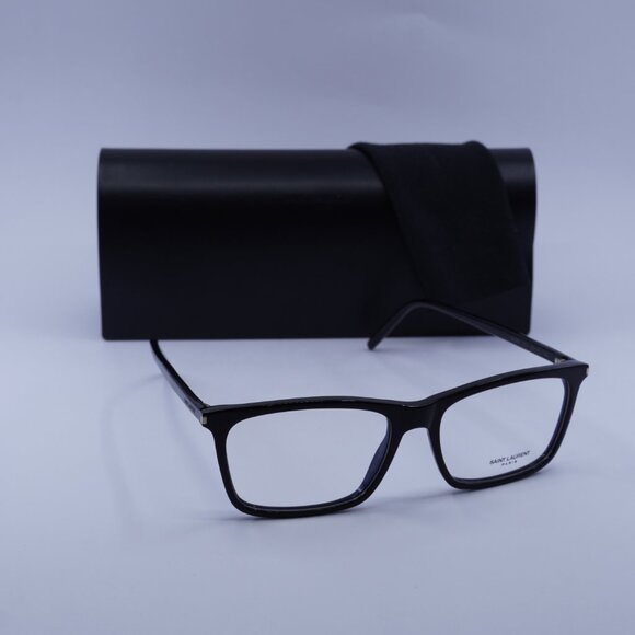 Saint Laurent SL296 001 Rectangle Eyeglasses 55mm - Black - Picture 6 of 10